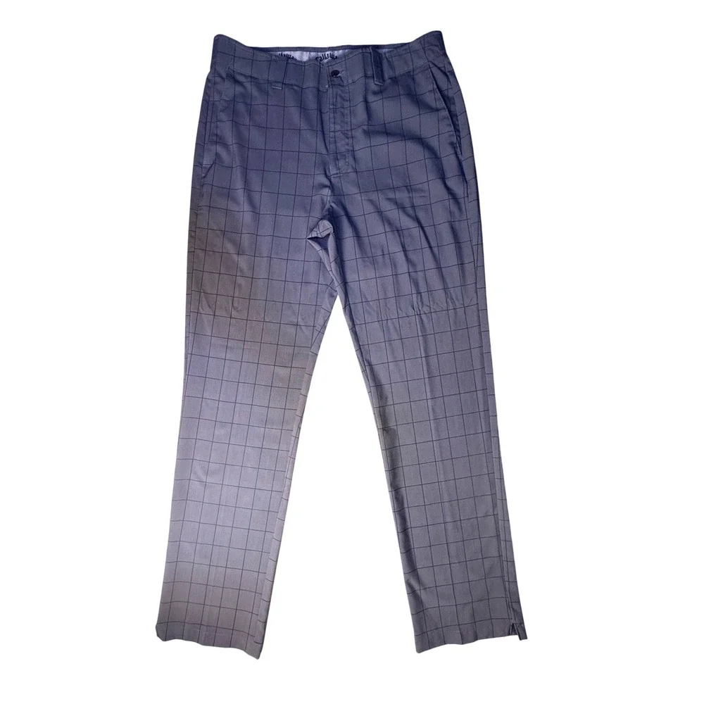 Callaway Mens Gray Plaid Golf Pants 34x34 Performance Stretch Trousers - Picture 1 of 5